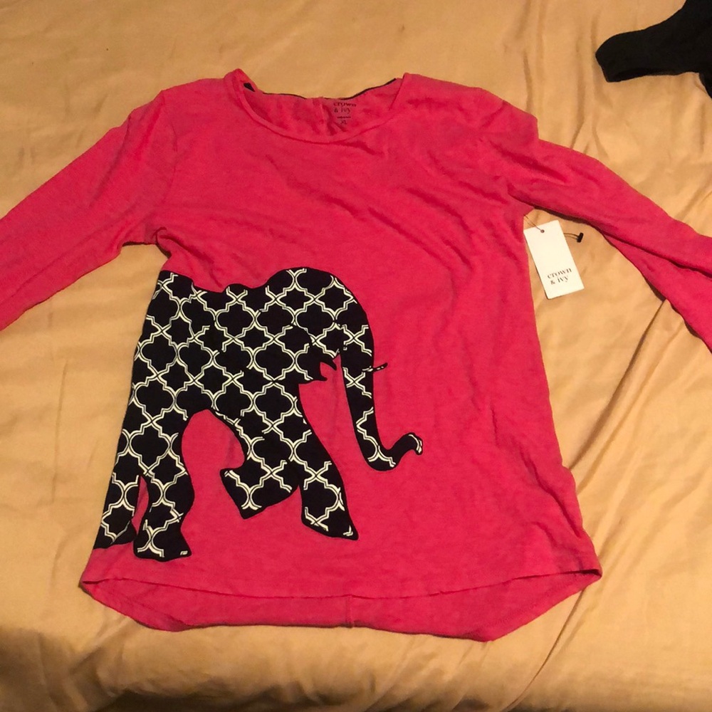Crown Ivy girls size xl pink quarter length sleeves NWT